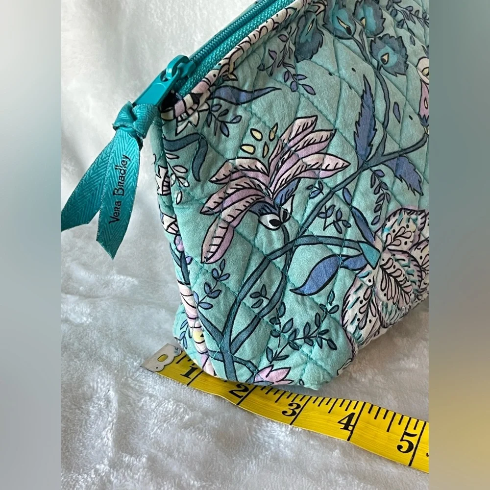 Vera Bradley Quilted Cosmetic Bag Peacock Garden shower bag blue
